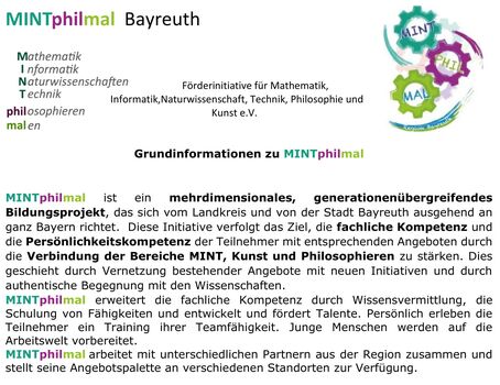 Grundinformationen MINTphilmal Bayreuth