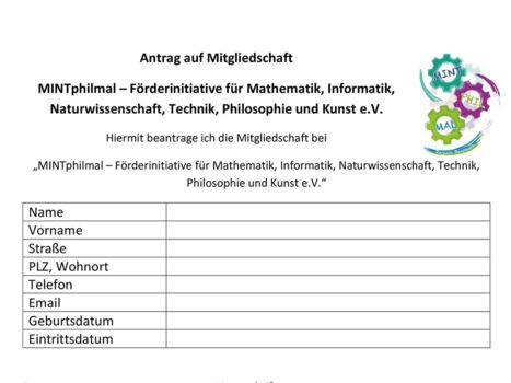 Antrag auf Mitgliedschaft